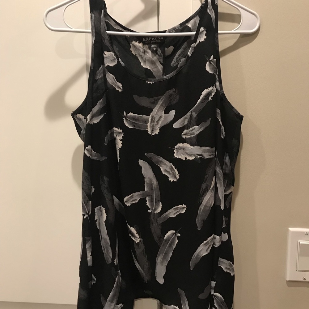 Feather split back blouse